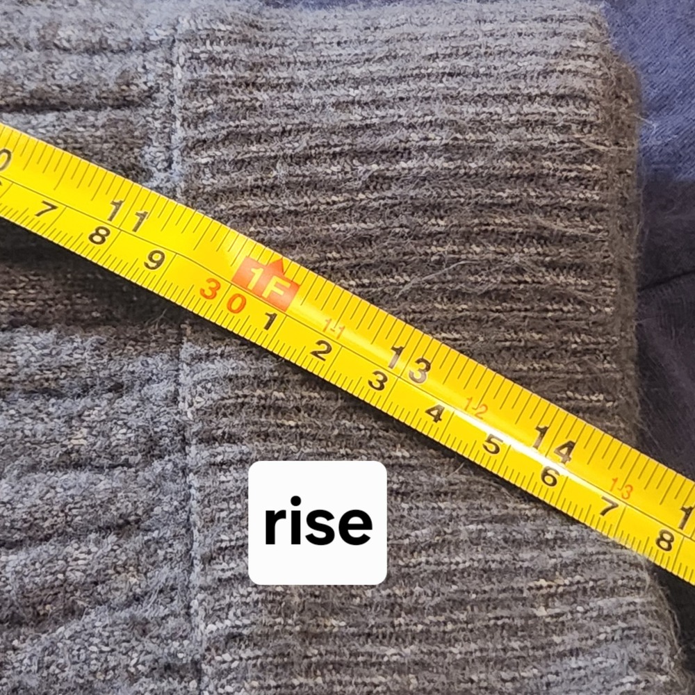 Free People Ribbed Knit Joggers in Charcoal Gray/Olive High Rise Lounge Pants - Picture 6 of 10